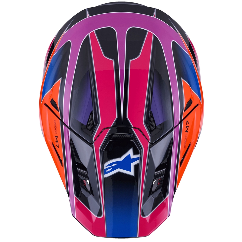 Casco da motocross Alpinestars SM7 Fuse blu-viola-rosa