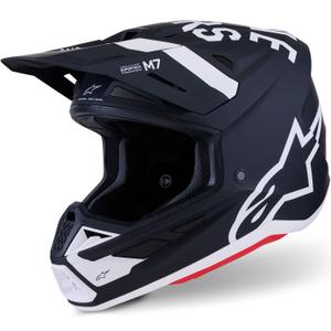 Casco da motocross Alpinestars SM7 Dasher nero opaco-bianco