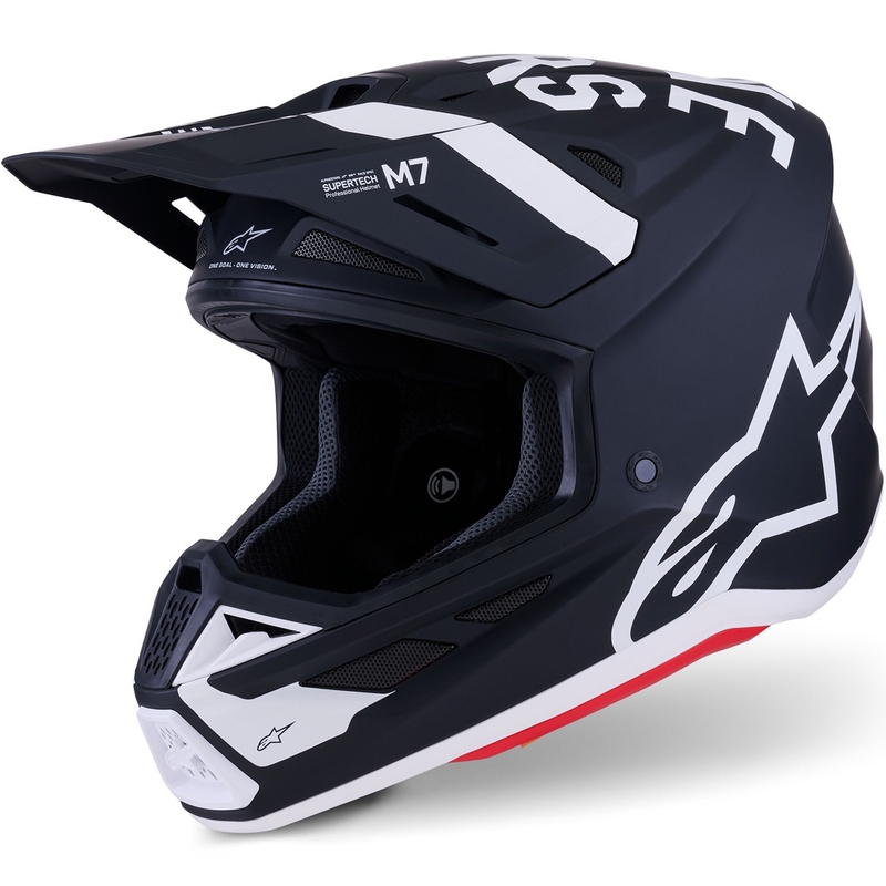 Casco da motocross Alpinestars SM7 Dasher nero opaco-bianco