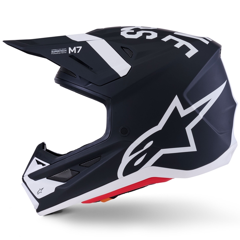Casco da motocross Alpinestars SM7 Dasher nero opaco-bianco