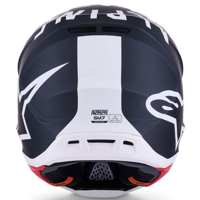 Casco da motocross Alpinestars SM7 Dasher nero opaco-bianco