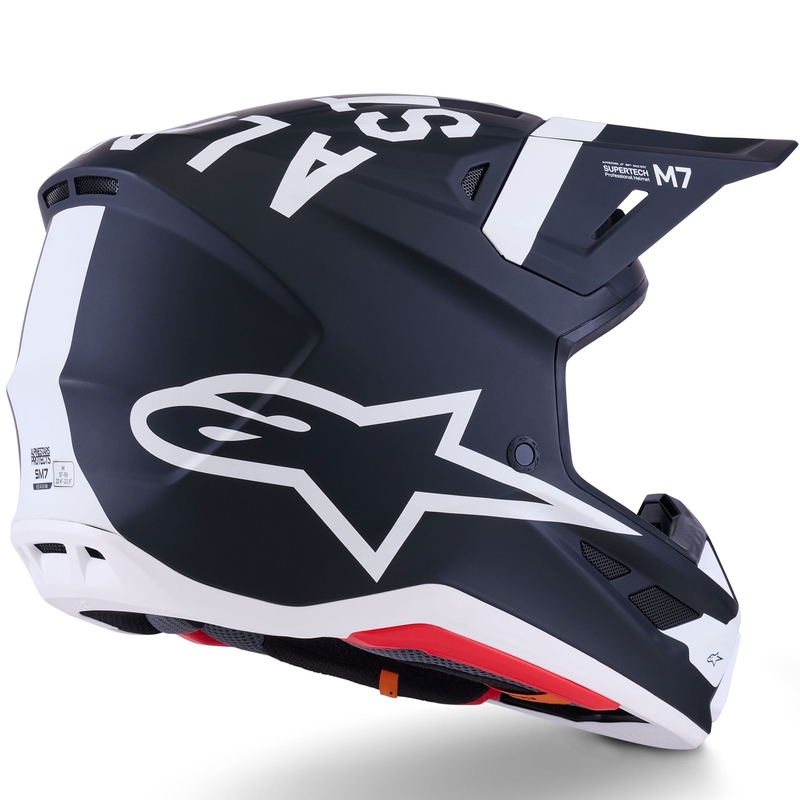 Casco da motocross Alpinestars SM7 Dasher nero opaco-bianco