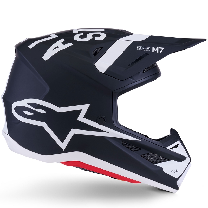Casco da motocross Alpinestars SM7 Dasher nero opaco-bianco