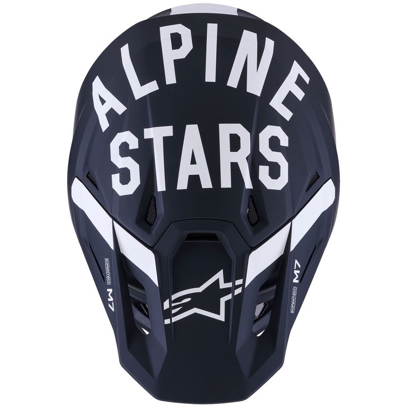 Casco da motocross Alpinestars SM7 Dasher nero opaco-bianco