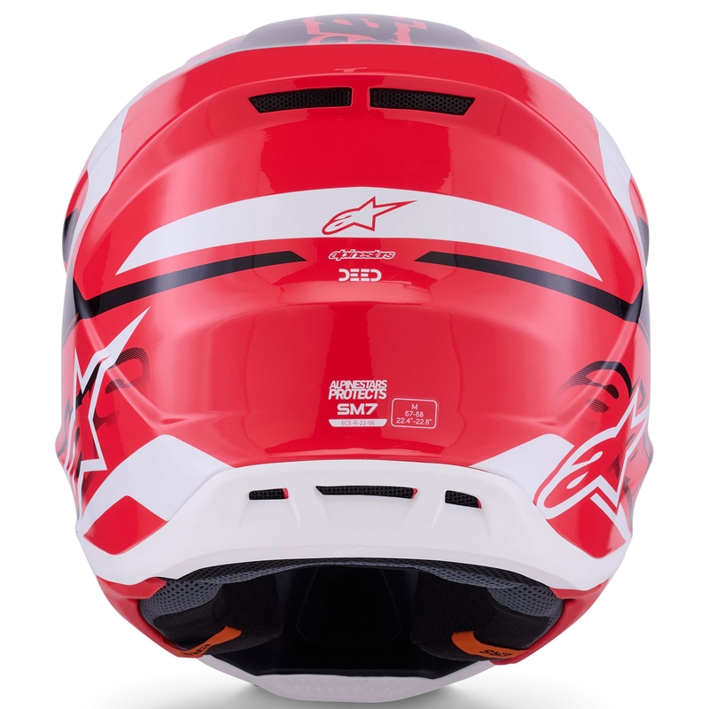 Casco da motocross Alpinestars SM7 Deed rosso-nero-bianco