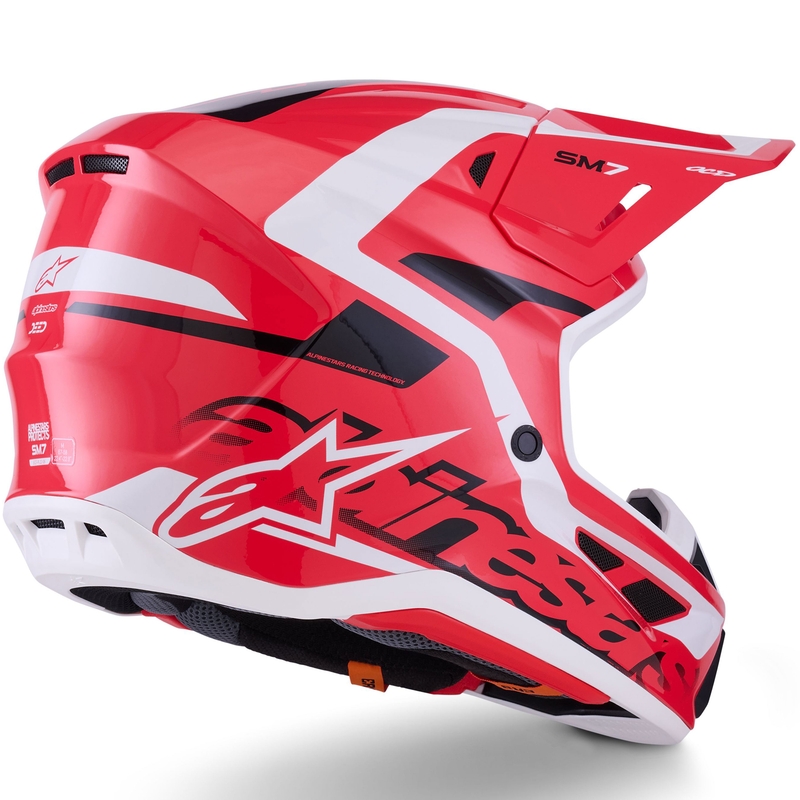 Casco da motocross Alpinestars SM7 Deed rosso-nero-bianco
