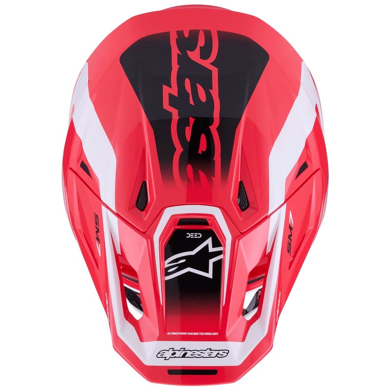 Casco da motocross Alpinestars SM7 Deed rosso-nero-bianco