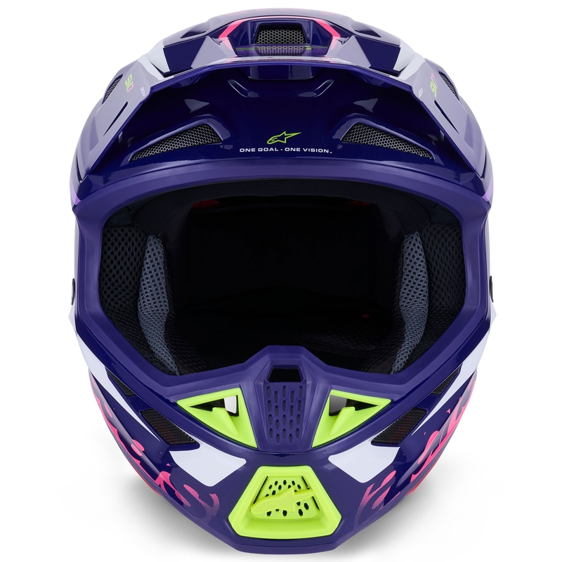 Casco da motocross Alpinestars SM7 Deed viola-rosa-bianco-giallo fluo