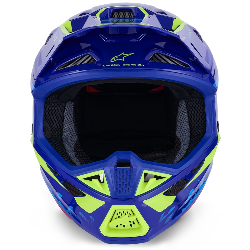 Casco da motocross Alpinestars SM7 Deed blu-giallo fluo