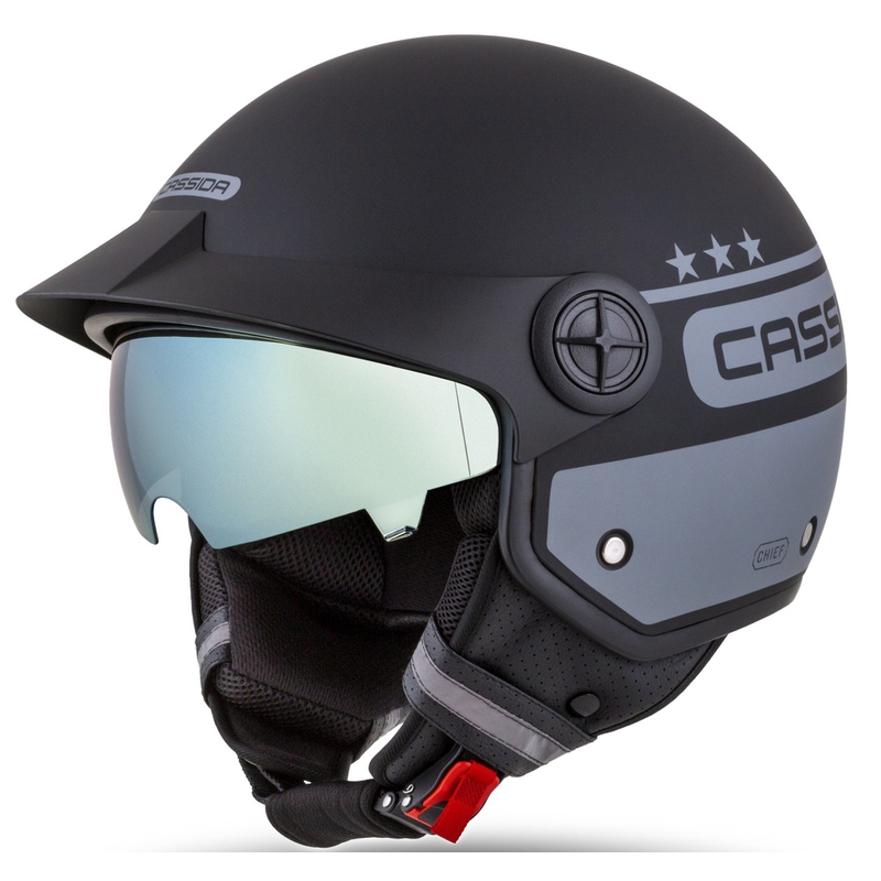 Casco moto aperto Cassida Handy Plus Chief grigio-nero