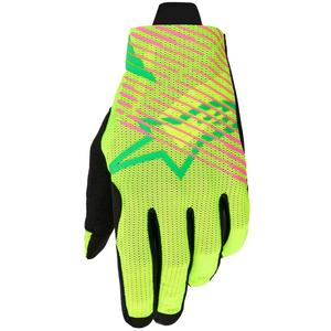 Guanti da motocross Alpinestars Radar Pro verde-giallo fluo-rosa fluo