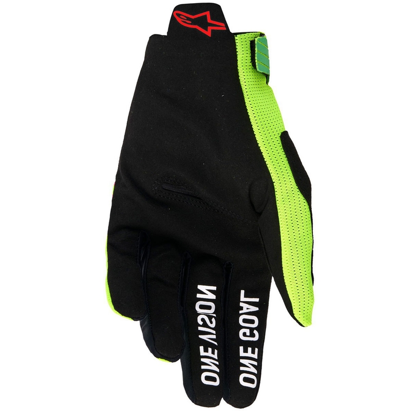 Guanti da motocross Alpinestars Radar Pro verde-giallo fluo-rosa fluo
