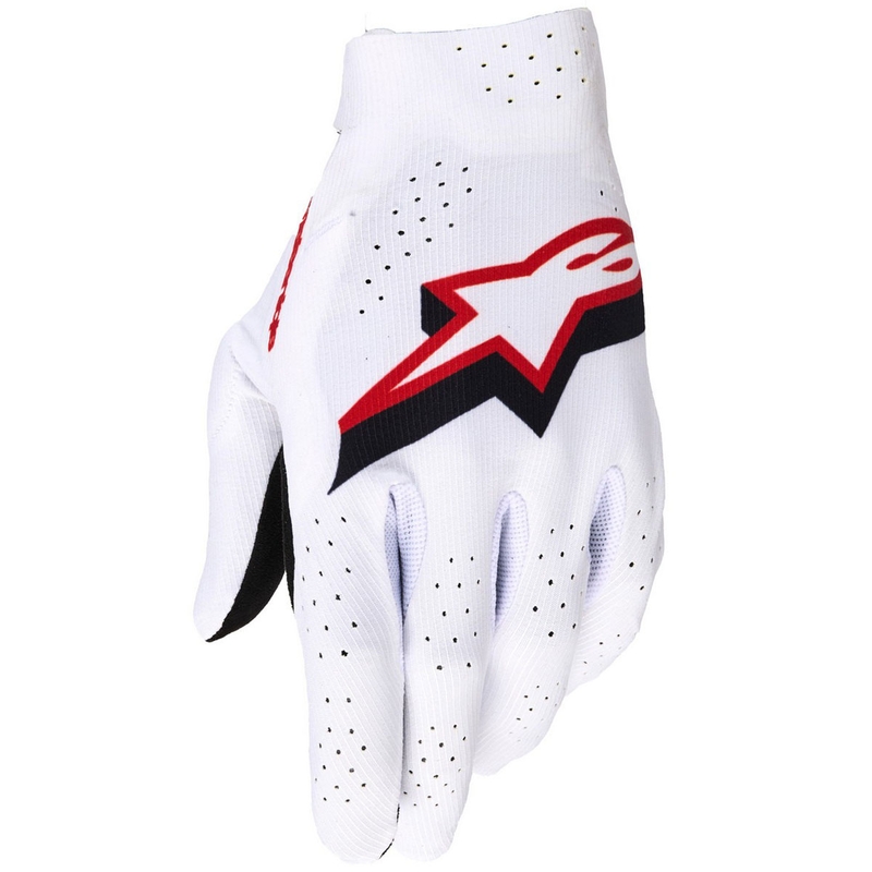 Guanti da motocross Alpinestars Supertech MX bianco-nero-rosso