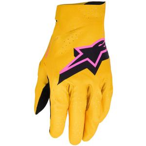 Guanti da motocross Alpinestars Supertech MX oro-nero-rosa fluo