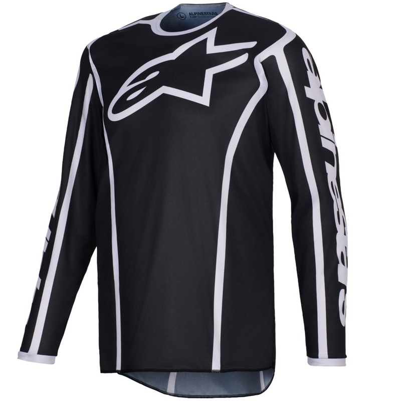 Maglia da motocross Alpinestars Fluid Apex nera-grigia