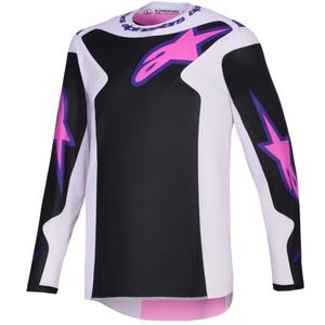 Maglia da motocross Alpinestars Fluid Grid nera-grigio chiaro-viola