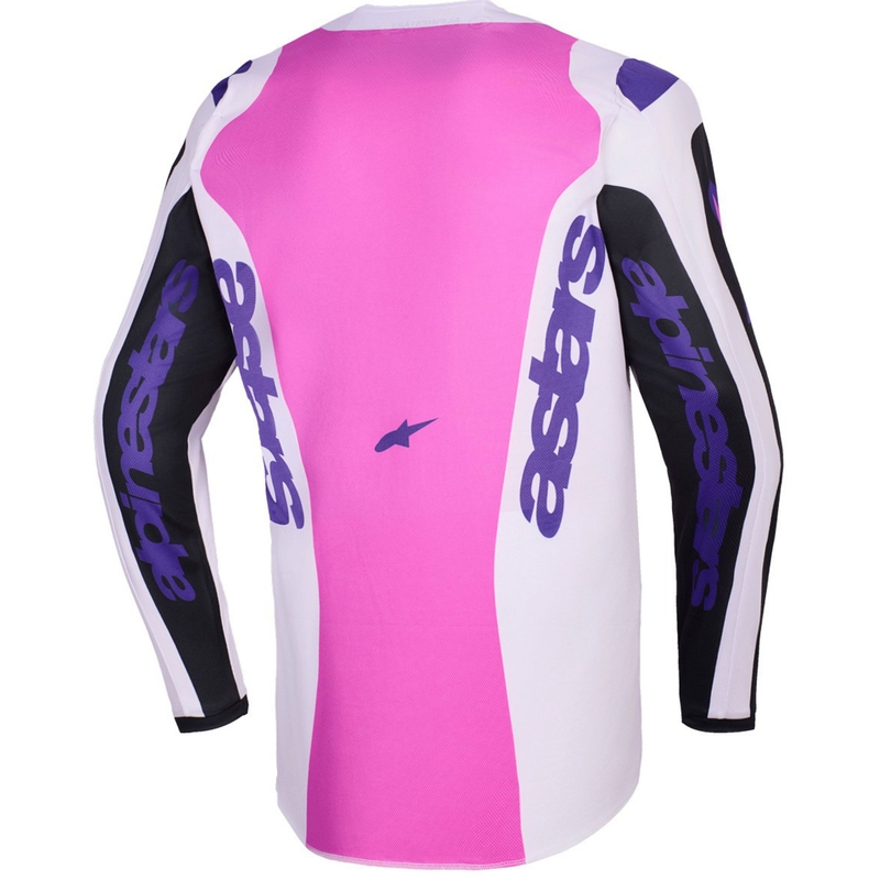 Maglia da motocross Alpinestars Fluid Grid nera-grigio chiaro-viola