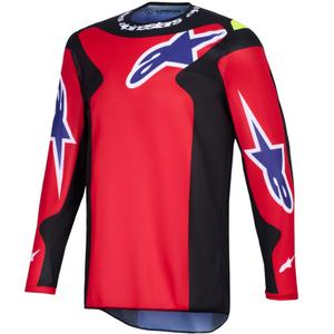 Maglia da motocross Alpinestars Fluid Grid rosso-nero-viola-giallo