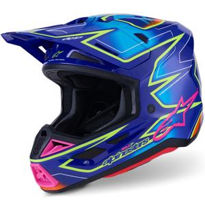 Casco da motocross Alpinestars SM7 Cast blu-rosa-giallo fluo