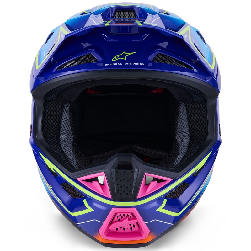 Casco da motocross Alpinestars SM7 Cast blu-rosa-giallo fluo