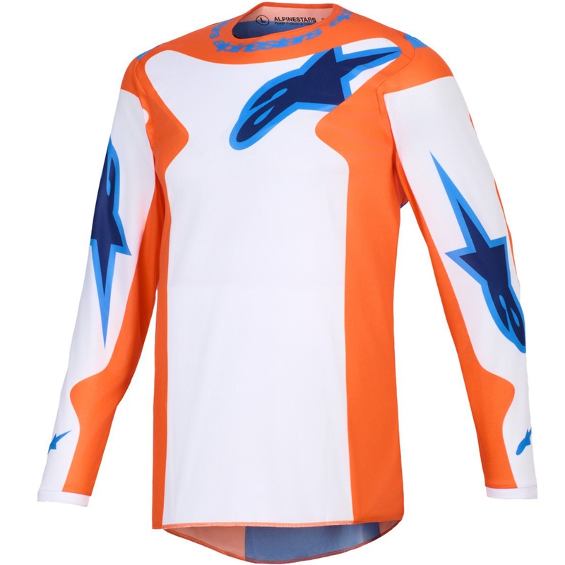 Maglia da motocross Alpinestars Fluid Grid arancione-blu