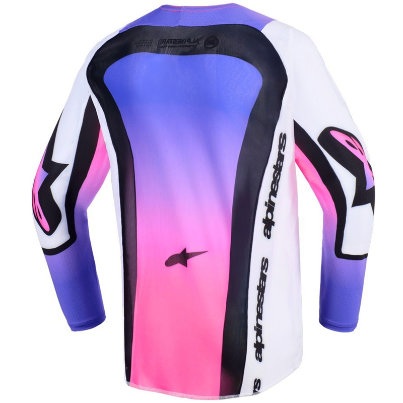 Maglia da motocross Alpinestars Supertech Vista Youth Kids Bianco-Viola-Nero