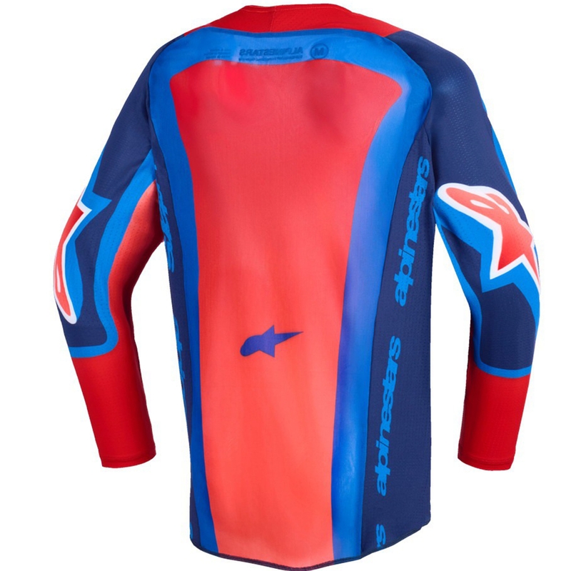 Maglia da motocross Alpinestars Supertech Vista Youth Kids Blu scuro-Corallo-Cobalto