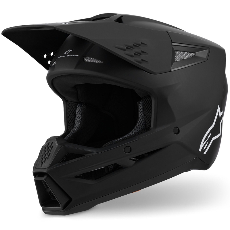 Casco da motocross Alpinestars S-M3 Solid nero opaco