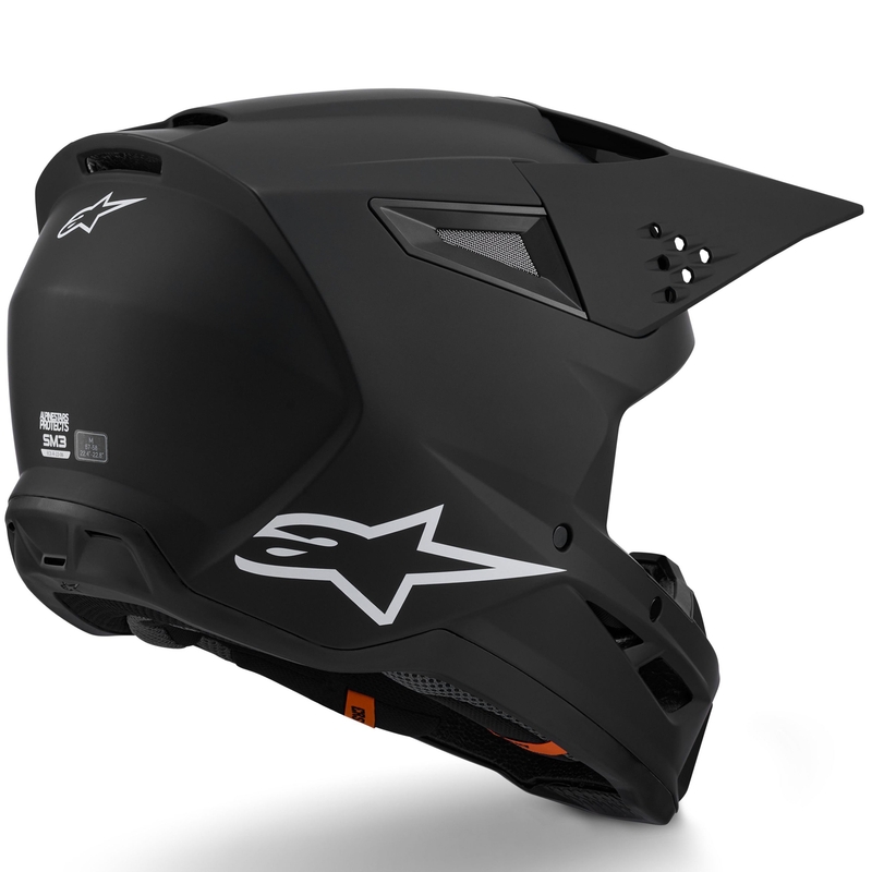 Casco da motocross Alpinestars S-M3 Solid nero opaco