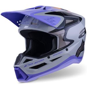 Casco da motocross per bambini Alpinestars S-M3 JETT LAWRENCE edition grigio-viola-nero