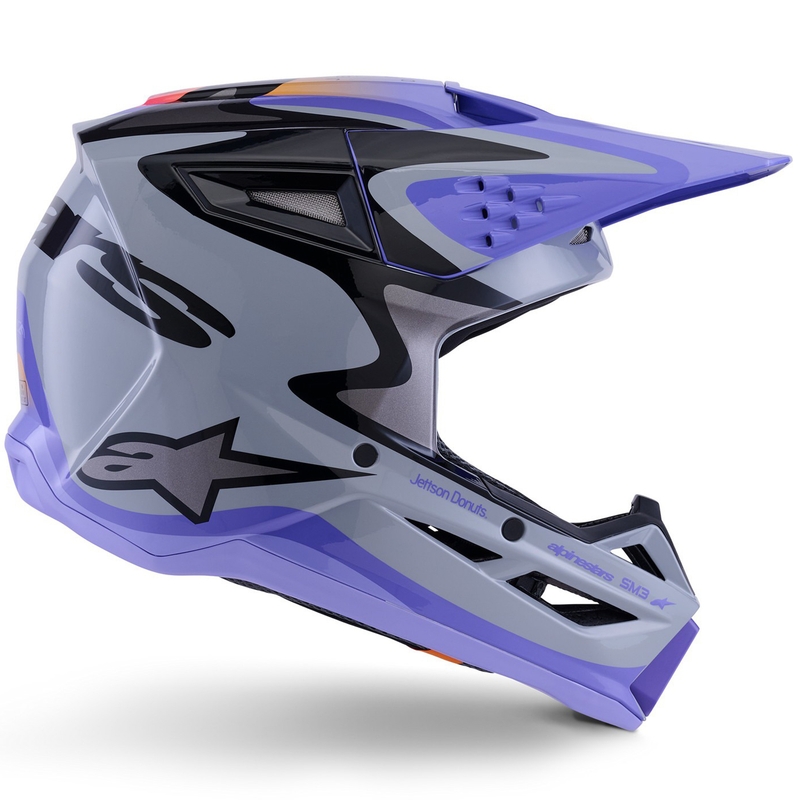 Casco da motocross per bambini Alpinestars S-M3 JETT LAWRENCE edition grigio-viola-nero