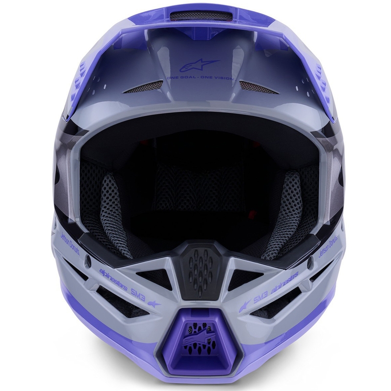 Casco da motocross per bambini Alpinestars S-M3 JETT LAWRENCE edition grigio-viola-nero