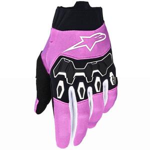 Guanti da motocross da donna Alpinestars Stella Full Bore V2 Bianco-Rosa Fluo-Nero