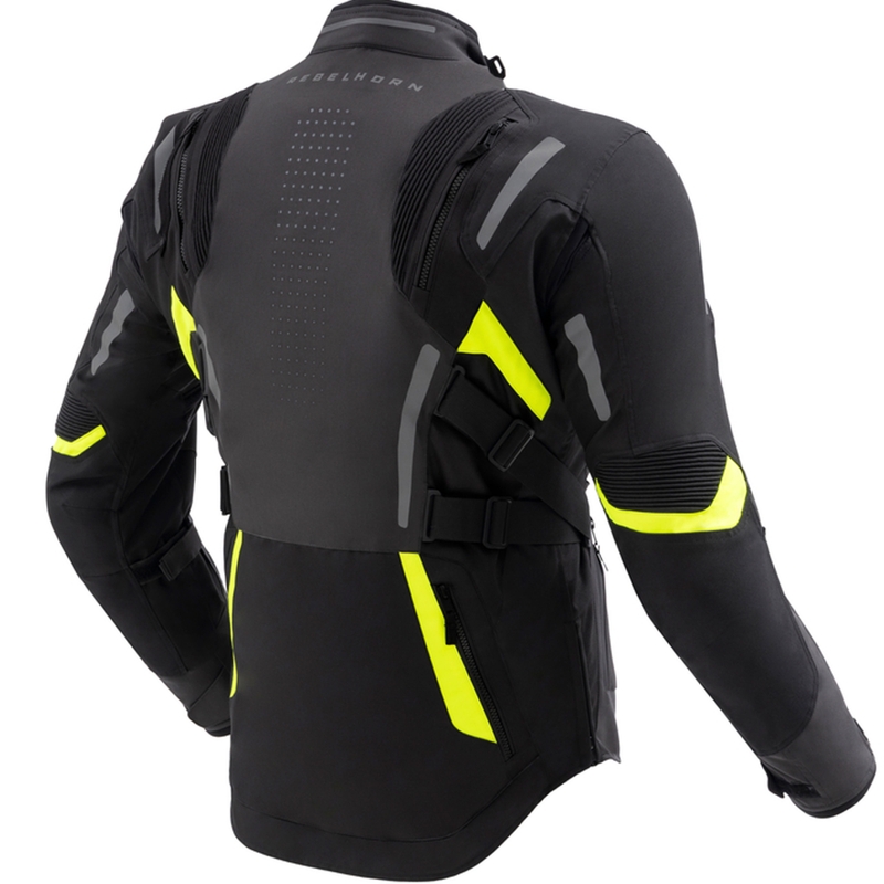 Giacca da moto Rebelhorn Hiker IV nero-antracite-giallo fluo
