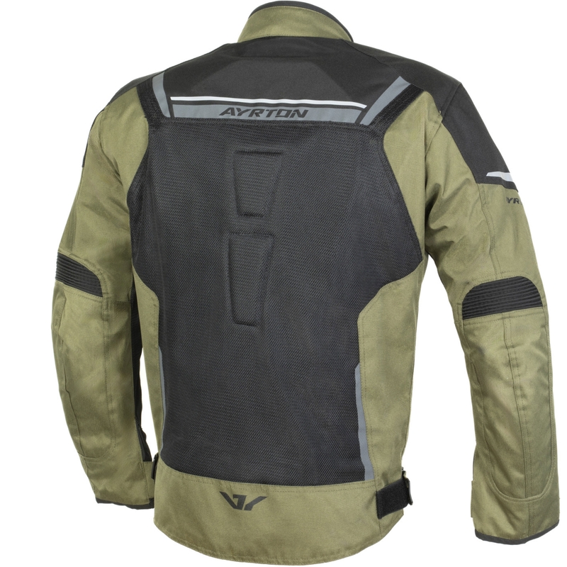 Giacca da moto Ayrton Bullet II Flow verde scuro-grigio-nero
