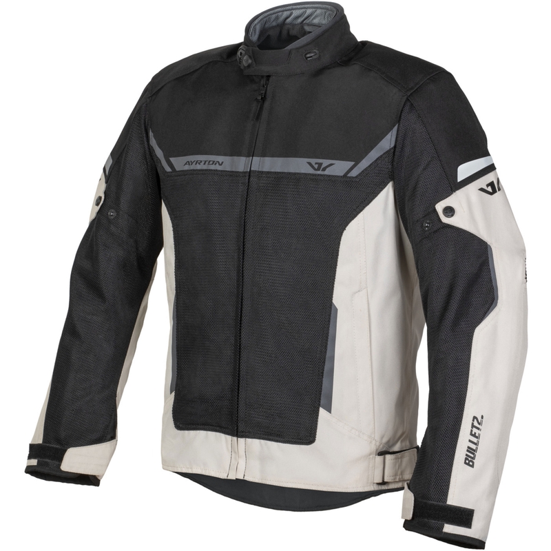 Giacca da moto Ayrton Bullet II Flow crema-sabbia-grigio-nero
