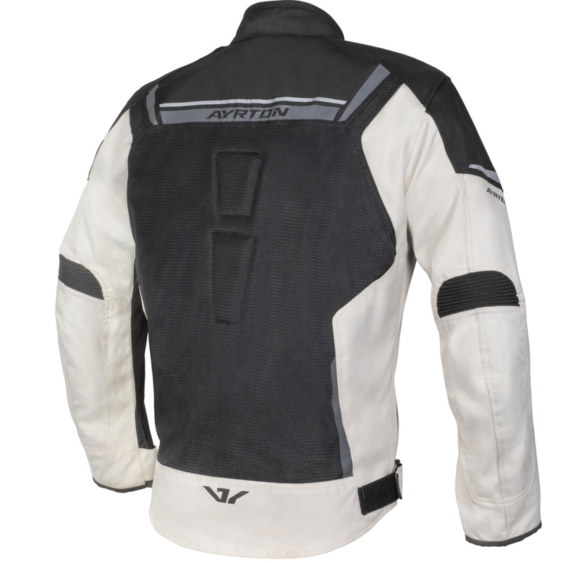 Giacca da moto Ayrton Bullet II Flow crema-sabbia-grigio-nero