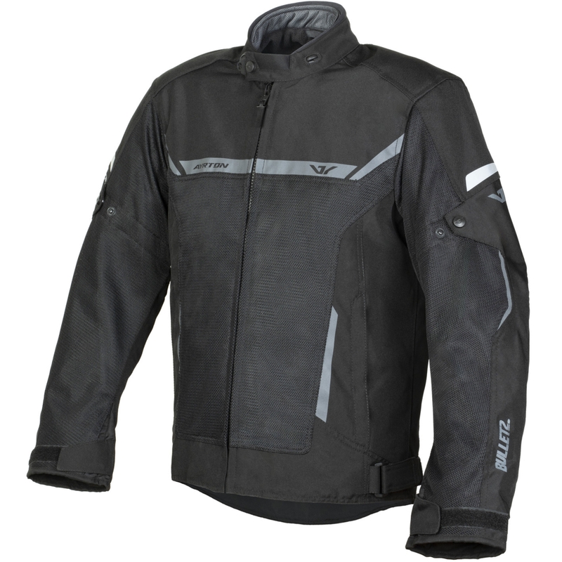 Giacca da moto Ayrton Bullet II Flow nera-grigio scuro