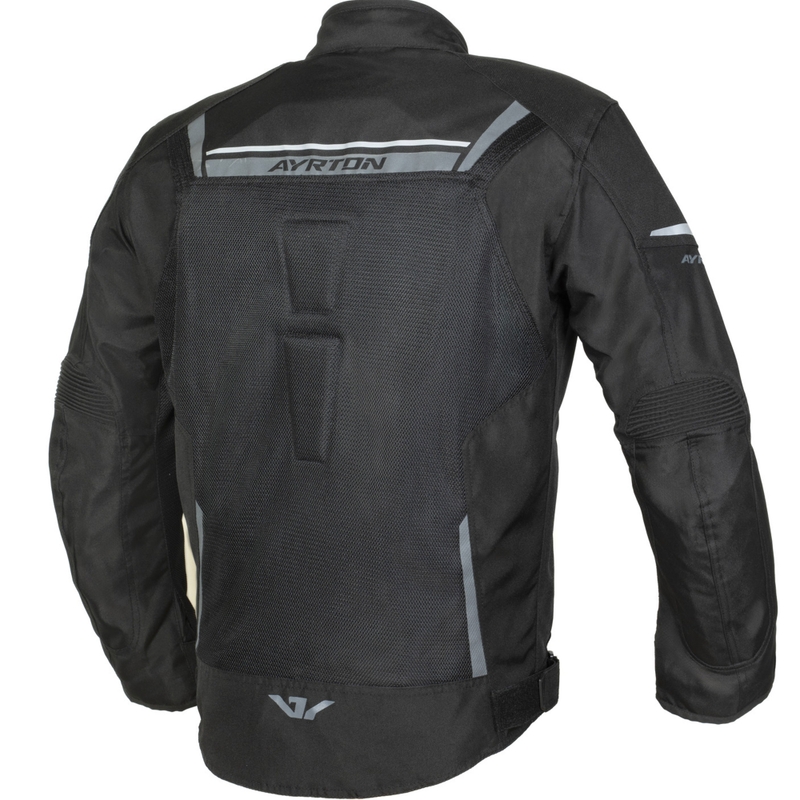Giacca da moto Ayrton Bullet II Flow nera-grigio scuro