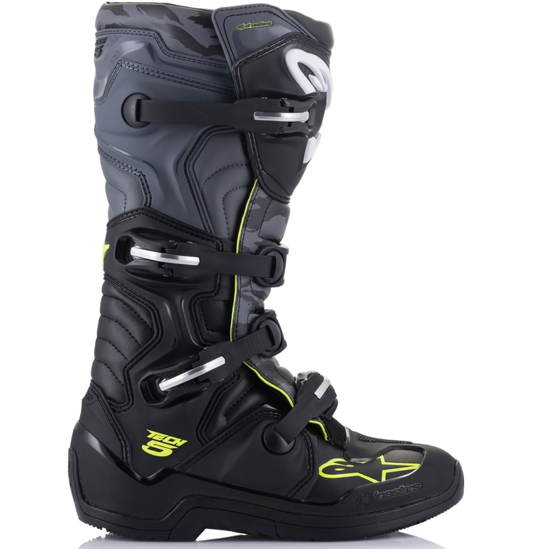 Stivali da moto Alpinestars TECH 5 nero-grigio-giallo fluo