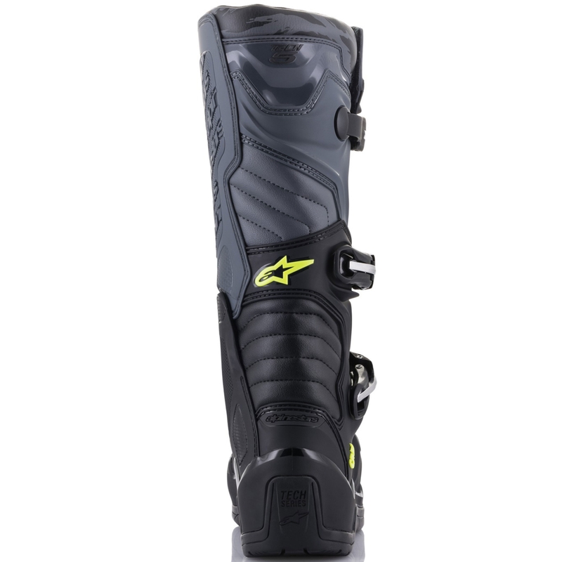 Stivali da moto Alpinestars TECH 5 nero-grigio-giallo fluo