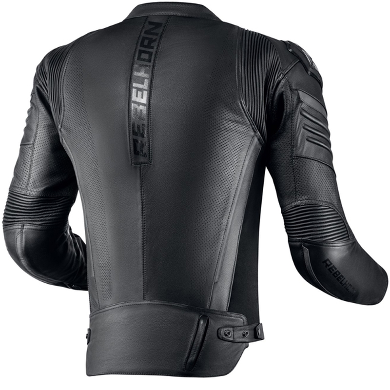 Giacca da motociclista in pelle Rebelhorn Vandal nera