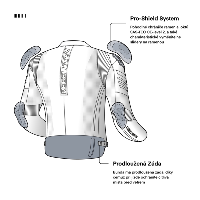 Giacca da motociclista in pelle Rebelhorn Vandal nera