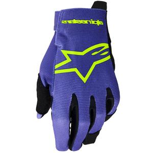 Guanti da motocross Alpinestars Radar Youth per bambini viola-giallo fluo