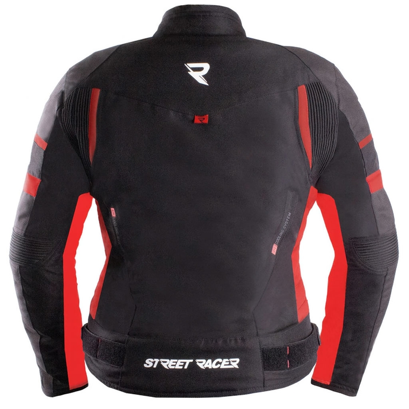 Giacca da moto da donna Street Racer Betty II Air nero-rosso