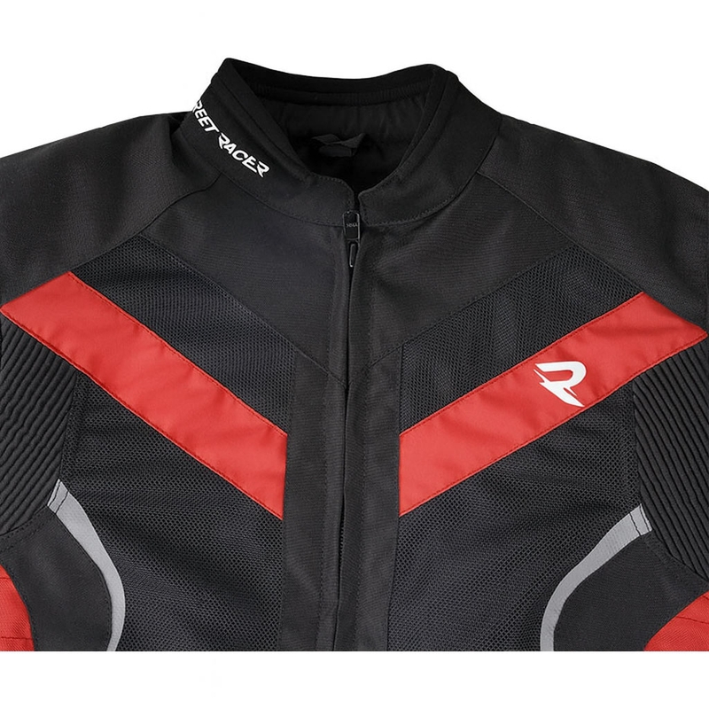 Giacca da moto da donna Street Racer Betty II Air nero-rosso