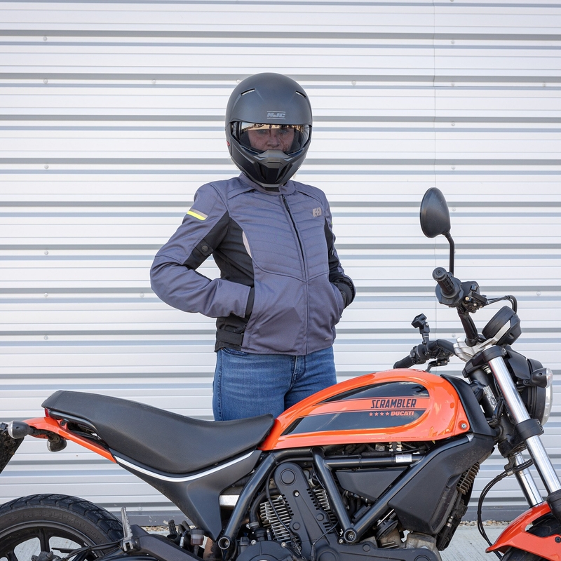 Giacca da moto da donna OXFORD VALENCIA 2D 3.0 nero-grigio