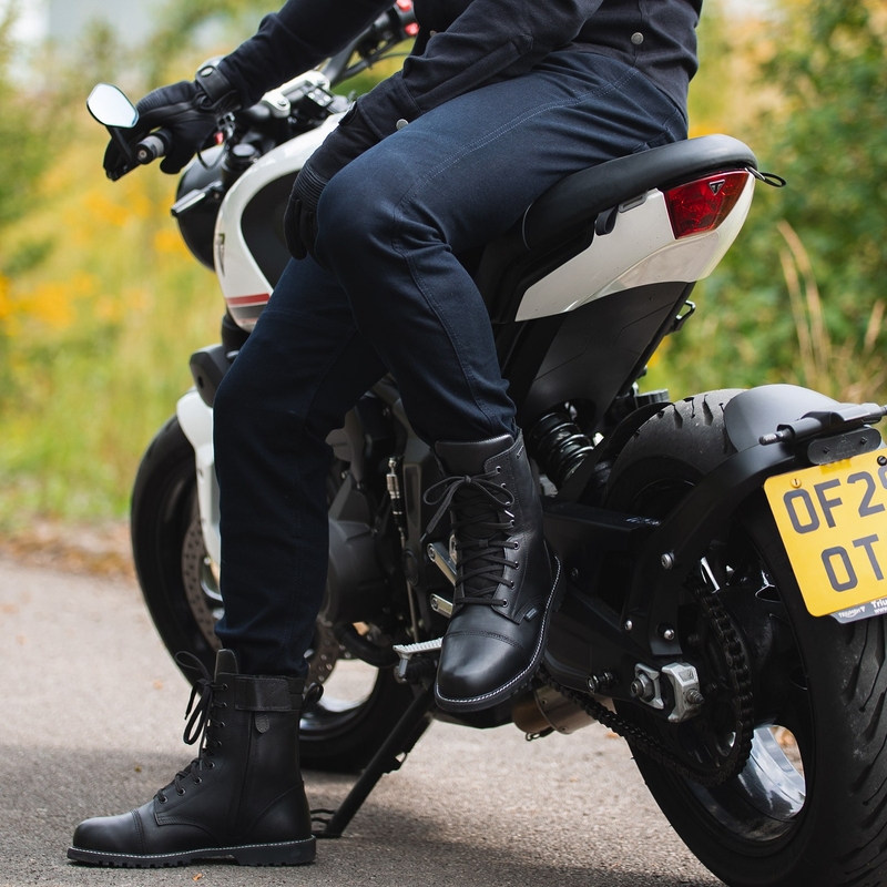 Jeans da motociclista OXFORD ORIGINAL APPROVED SUPER STRETCH JEANS AA SLIM FIT blu indaco