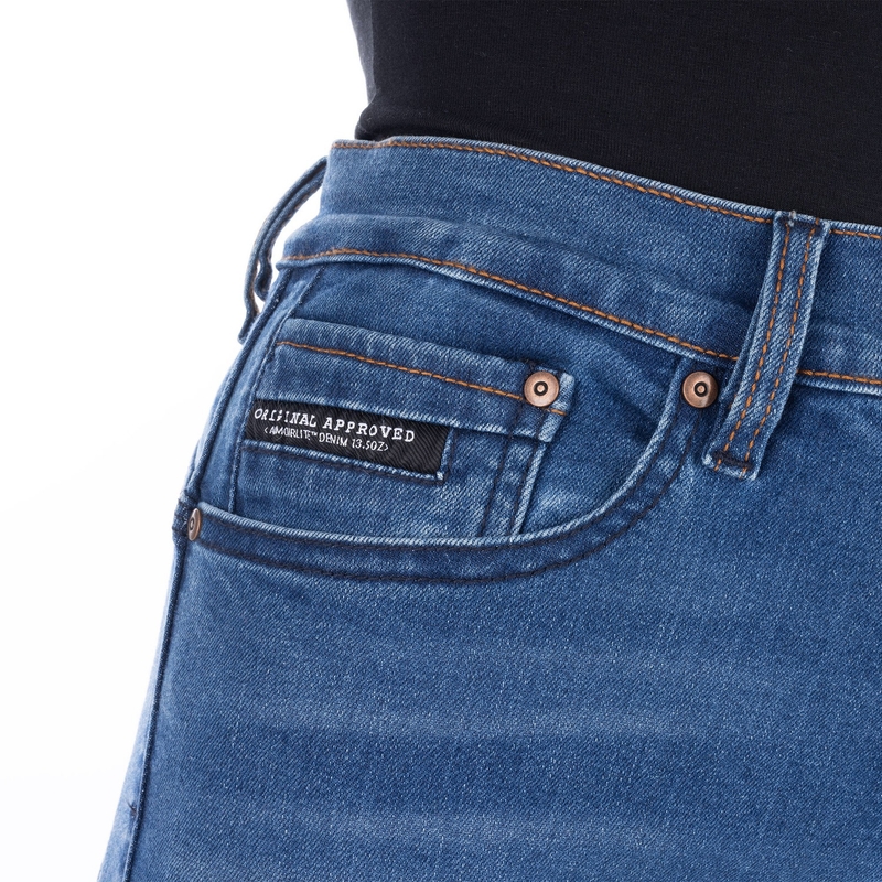 Jeans da motociclista da donna OXFORD SOFIA AA Slim azzurro