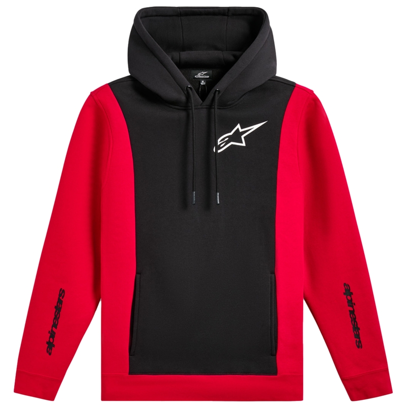 Felpa con cappuccio Alpinestars Ignite nera-rossa